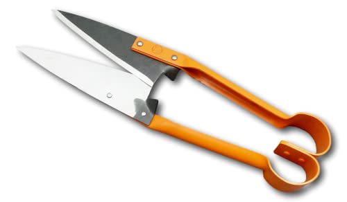 DOUBLE BOW STRAIGHT SHEEP AND GRASS SHEARS ORANGE HANDLE DB 162/33V - 5"1/2 BLADE LENGTH - OVERALL LENGTH 13"