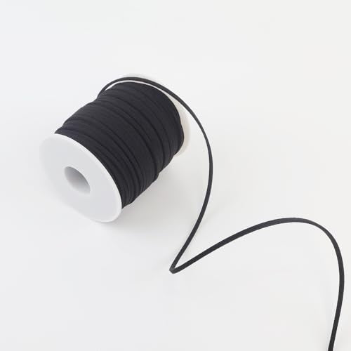 LUSTEMBER Leather String, Faux Leather Cord, Flat Suede Leather Lace for Necklaces, Bracelets, Jewelry Making, Tassels, Dream Catchers and Art Crafts - size: Black