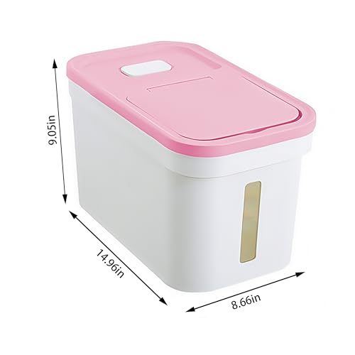 Rice Storage Container 22 lbs Storage Box with Lid Food Storage Flour Bin for Kitchen Pantry Organization, Pet Dog Cat Food Storage Container