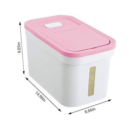 Rice Storage Container 22 lbs Storage Box with Lid Food Storage Flour Bin for Kitchen Pantry Organization, Pet Dog Cat Food Storage Container