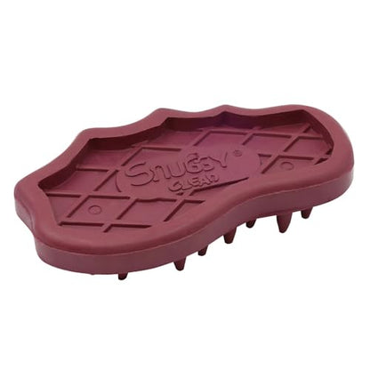 Grewal Equestrian Snuggy Clean Large Teeth Rubber Groomer Curry (Burgundy) - color: Burgundy