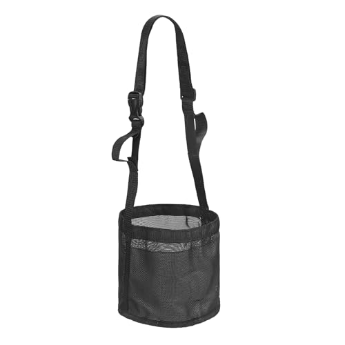 Horse Feed Bag, Horse Muzzle Hay Bags with Adjustable Strap Nylon Mesh Waterproof Bottom Grain Horses Bag, (Black, S,1 Pcs), Intended for Feeding Grain/Powder/Hay - color: Black, size: S