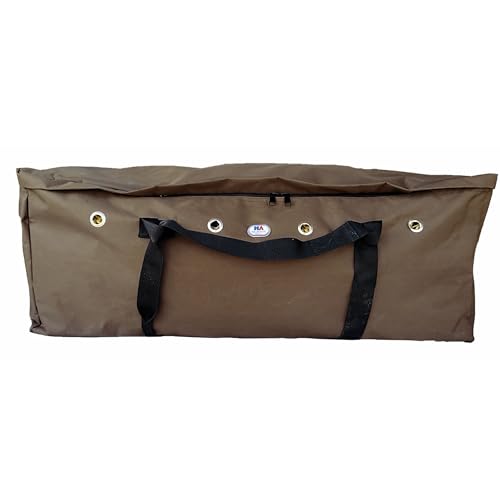 Majestic Ally 1200 D Nylon Fabric Large 44” x 20” x 16” and Extra Large 52" x 27" x21" Heavy-Duty Hay Bale Storage Bag (Brown, X-Large)