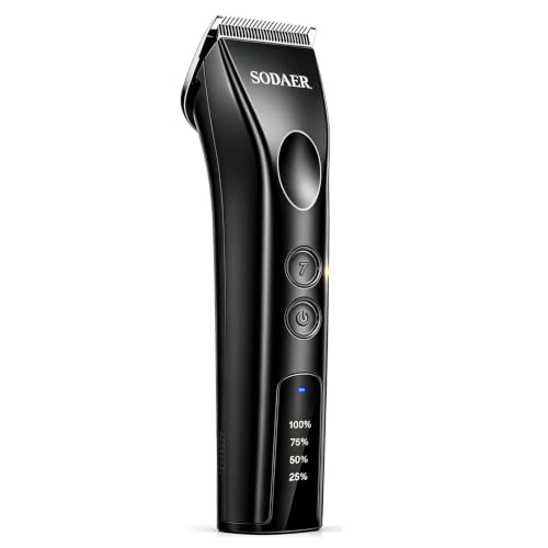 Professional Dog Grooming Clippers, Cordless Pet Hair Clipper - color: Black