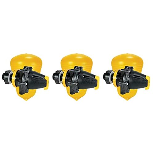 Jobe Valves J-MFV0075DLT 82026 Megaflow Valve 3/4", Yellow/Black – High Flow Float Valve for Livestock Water Troughs, Up to 90 GPM, Underwater Mount, GF Nylon Construction - size: 3 Pack