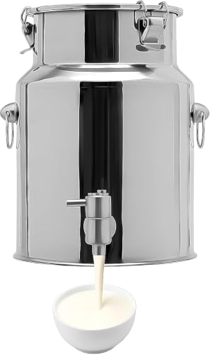 304 Stainless Steel Water Dispenser, 10L/2.64 Gal Milk Jug Dispenser | Metal Water Dispenser, Beverage Dispenser with Locking Sealed Lid, Liquid Container Storage Jug Pot for Milk, Wine, Oil