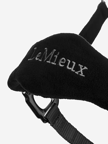 LeMieux Vogue Fleece Headcollar - Halter & Leadrope - Extra Padding, Adjustable at Curb and Poll Strap - color: Black / Grey, size: cob
