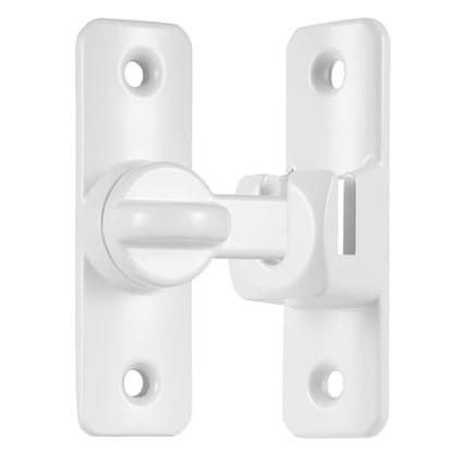 White Aluminum Alloy Gate Lock,90/180 Degree Barn Door Latch - color: White