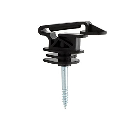 Electric Fence Screw-in Tape Insulators, 25 Pcs, Black | Wood Post Insulators, Poly Tape Insulators, 1 Free Insulator Socket Tool