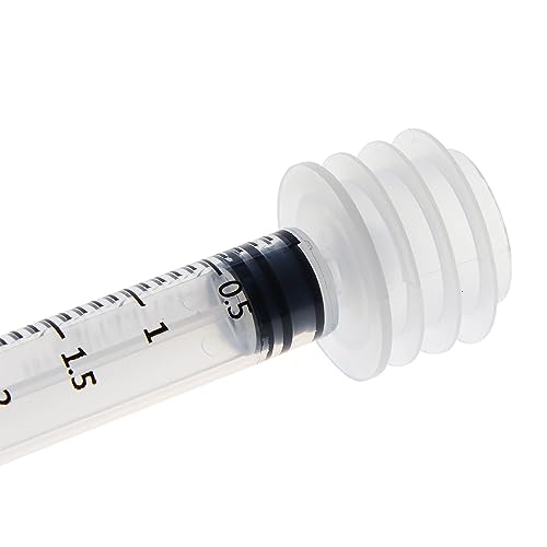 Juvale Medicine Bottle Adapter for Syringe - 45 Pack, 17/21/24 mm, Clear Polypropylene - Press-In Bottle Adapter for Oral Syringes - For Pediatric & Veterinary Dosing