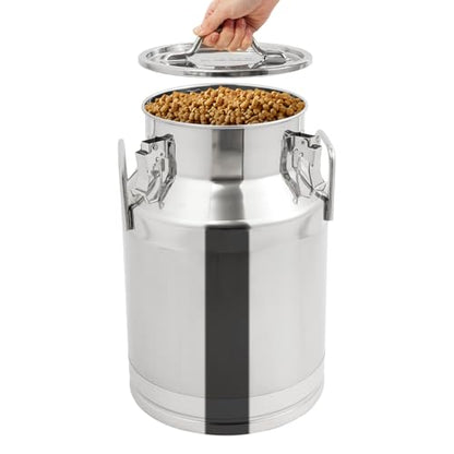 304 Stainless Steel Milk Can, 28L/7.4Gal Milk Bucket Wine Pail Sealed Bucket, Heavy Duty Storage Can Tote Jug with Sealed Lid for Liquid Storage - size: 28L/7.4Gal