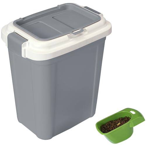 Airtight Pet Food Grey Storage Container, 23 Qt - color: Grey, size: 20 lbs