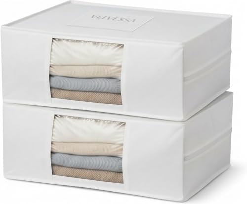 Cashmere Sweater Storage Bags | PACK OF 2 |Breathable & Washable Sweater Storage Bags | Suitable Clothes Organizer For Sweaters, Merino Wool, Scarves and more - size: LARGE