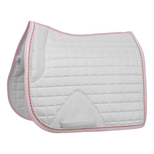 Equinavia Copenhagen Stay Put Dressage Saddle Pad - color: White/Sweet Pink, size: Horse
