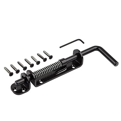 National Hardware Spring Loaded Heavy Duty Sliding Door Bolt, Steel, Black - color: Black