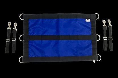 Majestic Ally 1200D 29"x19" Horse Stall Guard with Replaceable and Adjustable Length Straps and Replaceable Hardware (Royal Blue Black) - color: Royal Blue Black