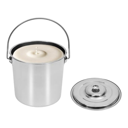 3 Gallon Stainless Steel Bucket with Hanging Lid, Food Grade 304 Metal Pail for Storage, Commercial Kitchen, Pet Food, Cleaning - 1.6mm Thick, Mirror Finish (3 Gal) - size: 3 Gal