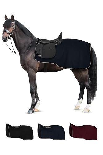 Horze Kiel Riding Blanket with Fleece - Dark Navy - 78 in - color: Dark Navy, size: 78 in