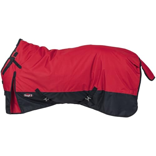 TOUGH1 600D Turnout Blanket with SNUGGIT, RED, 69-in - color: Red, size: 69