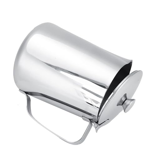 Milk Frothing Pitcher, 50.72oz Milk Frother Steamer Cup, Stainless Steel Coffee Cup Mug Milk Steaming Pitcher with Lid for Espresso Machines, Cappuccino, Latte Art (1500ML) - size: 1500ML
