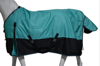 1200D Waterproof Light Weight Poly (100g Fill) Horse Winter Turnout Blanket with Standard Neck AT010002 (Turquoise, 78") - color: TURQUOISE, size: 78"