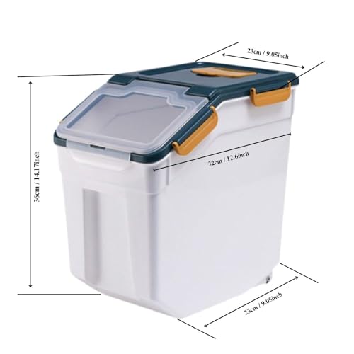 2 Pack 25lbs Rice Storage Container with Wheels, Flour and Sugar Container - color: 2Pcs 25LB Blue