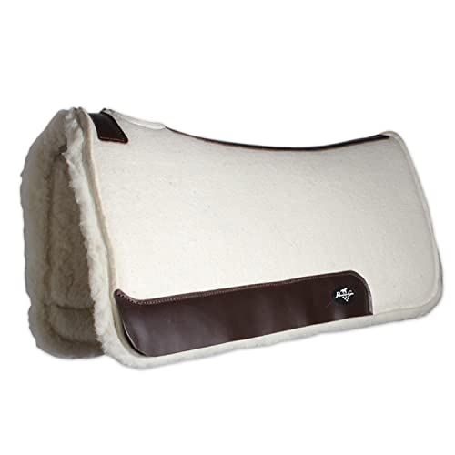 Professional's Choice 100% Steam-Pressed Saddle Pad | Wither Relief and Helps to Protect Against Pressure Points | Soft Fleece Bottom | 31" x 32" | 1 1/4" Felt | Tan