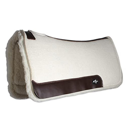 Professional's Choice 100% Steam-Pressed Saddle Pad | Wither Relief and Helps to Protect Against Pressure Points | Soft Fleece Bottom | 28" x 30" pad Size | 1 1/4" Felt | Tan