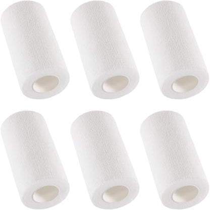 IndigoCase 6 Pack Self Adhesive Bandage Wrap 4 Inch x 5 yd Elastic Tape - color: White, size: 4 Inch - 6 Pack
