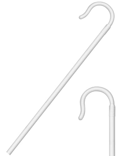 Poen Shepherds Hook Costume Staff 5ft Plastic Walking Cane - color: White