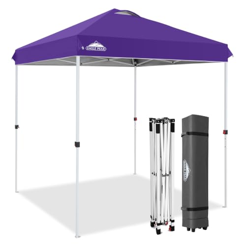 EAGLE PEAK 6.6x6.6 Pop Up Canopy Tent Easy Up Canopy Outdoor, Purple - color: Purple, size: 6.6x6.6