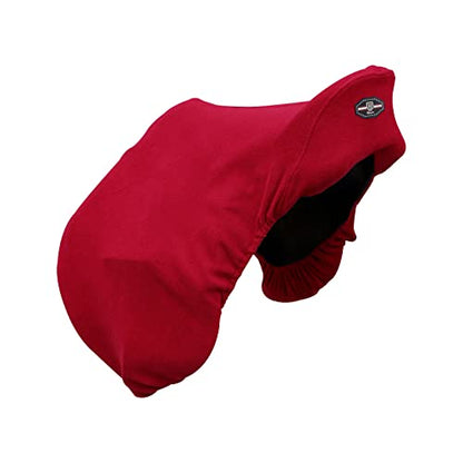 Harrison Howard Fleece Saddle Cover for GP/Close Contact Saddles, Dust Protection, Machine Washable, Elastic Fit - Red - color: Red, size: GP/CC-One Size