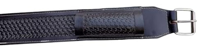 Western Leather Horse Roper Back Cinch Billets,Girth Saddle Billets Tack,Handcrafted Flank Saddle Cinch - color: Black