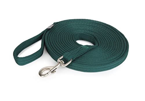 Shires Soft Feel Lunge Line - 26ft (8m) - Black Tubular Nylon with Swivel Trigger Clip Forest - color: Forest