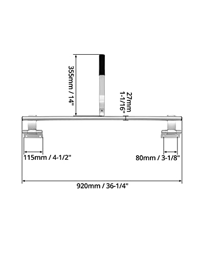 QWORK Cargo Trailer Cambar Cam Bar Lock, 36" Trailer Door Latch, Zinc Plated, Folding Ramp Door, RV Hauler, Single Hinge Point & Mounting Hardware