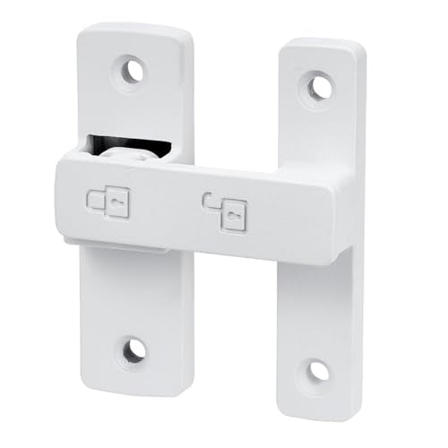 Matte White 180 Degree Zinc Alloy Barn Door Latch, Flip Gate Lock - color: Matte White_180 Degree
