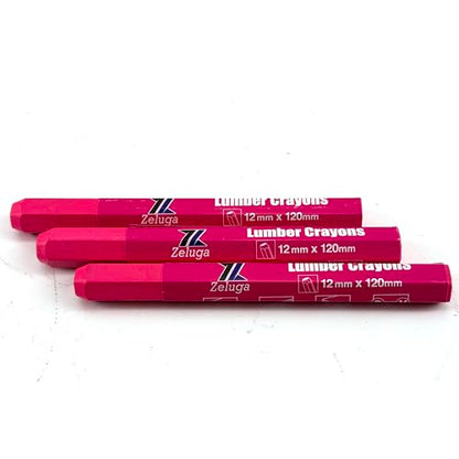 Zeluga 4.7in. x 0.47in. Hex Shape Industrial Lumber Marking Crayons for Clear and Permanent Markings, Pink 12 Pack - color: Pink, size: 1 Count (Pack of 12)