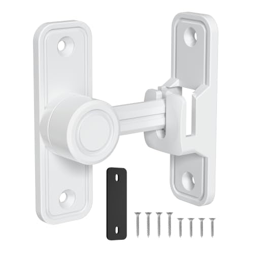 Barn Door Lock 2.4" 90/180 Flip Gate Latch, White 1-Pack - color: White-1 Pc