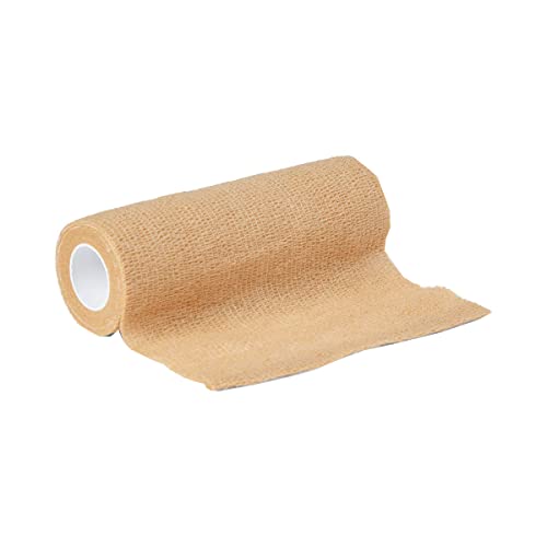 Medline Non-Sterile Self Adherent Cohesive Bandages, Tan, 6" x 5 yds., (15.2 cm x 4.6 m), Not Made From Natural Rubber Latex, Pack of 12 - size: 6" x 5 yd