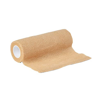 Medline Non-Sterile Self Adherent Cohesive Bandages, Tan, 6" x 5 yds., (15.2 cm x 4.6 m), Not Made From Natural Rubber Latex, Pack of 12 - size: 6" x 5 yd