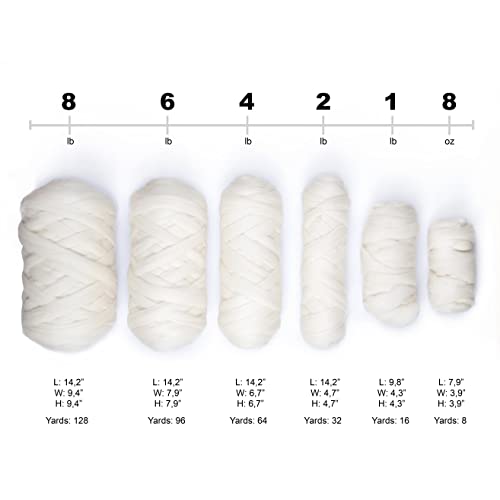 Natural Wool Bulk roving Yarn, 2 lb. Best Wool Spinning,Giant arm Knitting, Felting, Chunky Blankets Tapestry thow XXL Plaid un-Dyed. (Dark Chocolate, 2 lb) - color: Dark Chocolate, size: 2 lb