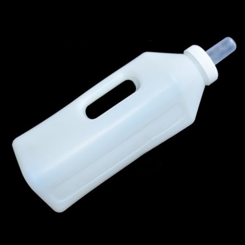 ibasenice Calf Sheep Milk Bottle 3L with Handle, Silicone Nipples & Lid for Orphaned Lambs Calves Puppies, Ergonomic Feeder for Farm Home Use