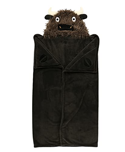 Lazy One Wearable Hooded Blanket for Kids, Animal Hooded Blanket (Buffalo) - color: I'm Buff Buffalo Hooded Blanket