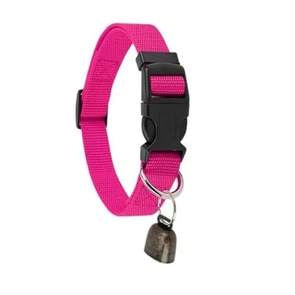 Goats Harness Reflective Portable Adjustable Goat Collar with Bell Quick Release Buckle Pet Collar Ranch(Rose Red) - color: Pink