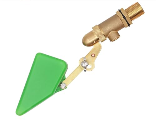 2 pack of 1/2 Inch Brass Valve with Plastic Float Water Float Valve with Adjustable Arm Automatic Fill Float Ball Valve for Water Tank Fountains Livestock Waterer