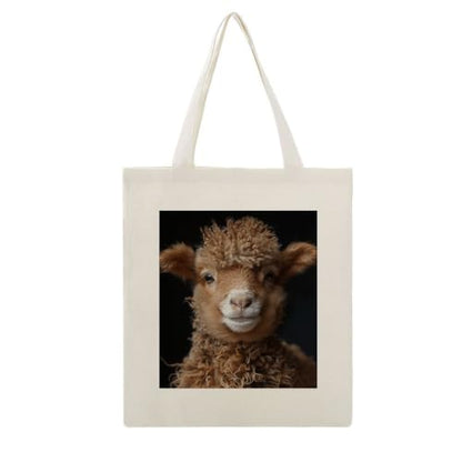 Canvas Tote Bag for Women Men Gift Reusable Aesthetic Shopping Bag | Sheep Brown Wool Tote Bags Sturdy Durable Shoulder Bags Grocery Bags for Christmas Library Birthday gifts