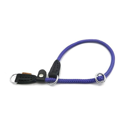 Braided Round Martingale Dog Collar, Training Collar with Slidable Stop Ring and Adjustable Stopper - Ideal for Small Dogs (S(1/4") - 14" Long, Purple) - color: purple, size: S(1/4") - 14" Long with stopper