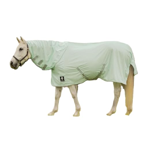 Equinavia Brisk Mesh Horse Fly Sheet with Neck Coverage, UV Protection - color: Misty Jade, size: 78 in