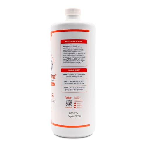 vetr AlbendaMax Oral Suspension, Liquid for Cattle, Sheep & Goats – 960 mL - size: 960mL