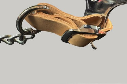 HILASON Leather Hackamore Bit Adjustable Fleece-Lined Noseband